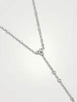 18K Gold Infinity Station Lariat Necklace With Diamonds