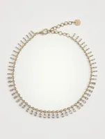 18K Gold Dot Dash Diamond Choker Necklace