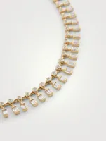 18K Gold Dot Dash Diamond Choker Necklace