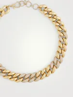 18K Gold Alternating Pavé Diamond Link Necklace