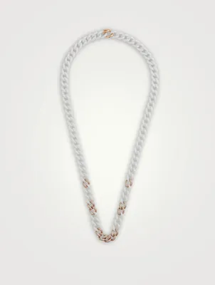Medium 18K Rose Gold Pavé Link Necklace