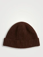 Ribbed Cashmere Folded Toque