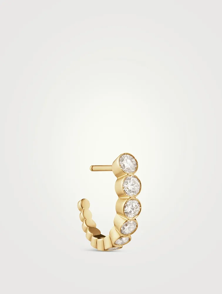 Boucle 18K Gold Huggie Hoop Earring With Diamonds