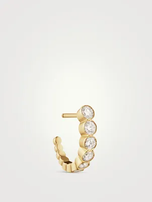 Boucle 18K Gold Huggie Hoop Earring With Diamonds