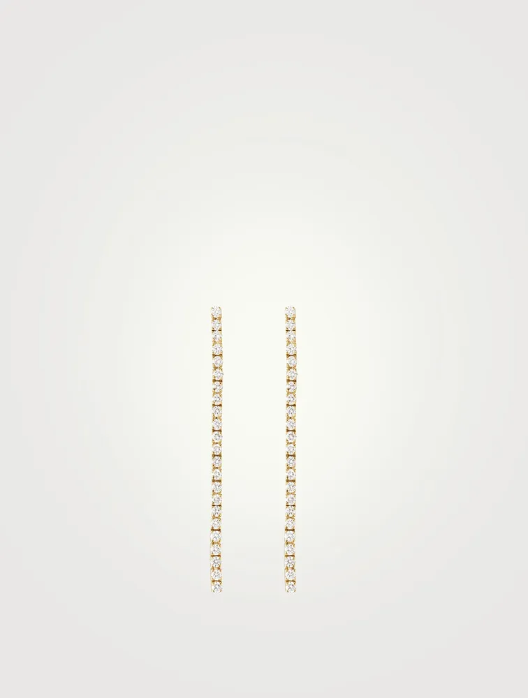 River 18K Gold Drop Earrings With Diamonds