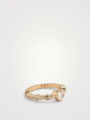 Coeur Ensemble 18K Gold Ring With Diamonds