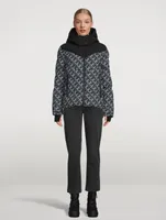 Green Point Down Puffer Jacket Monogram Print