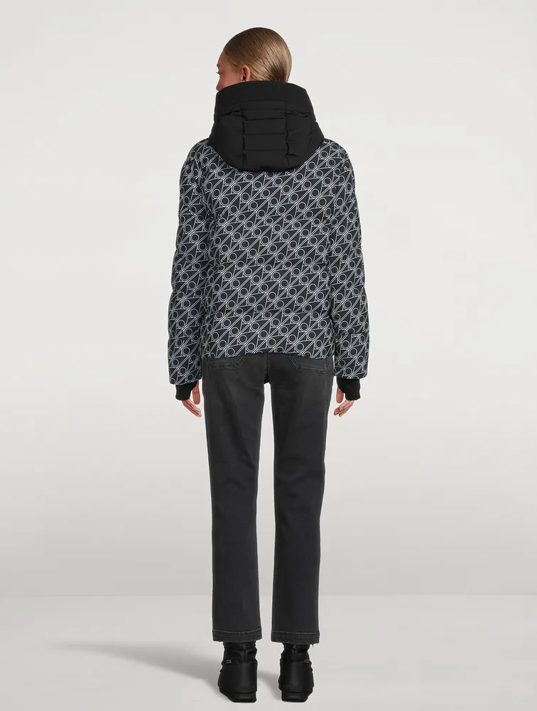 Green Point Down Puffer Jacket Monogram Print