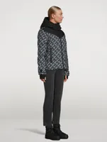 Green Point Down Puffer Jacket Monogram Print
