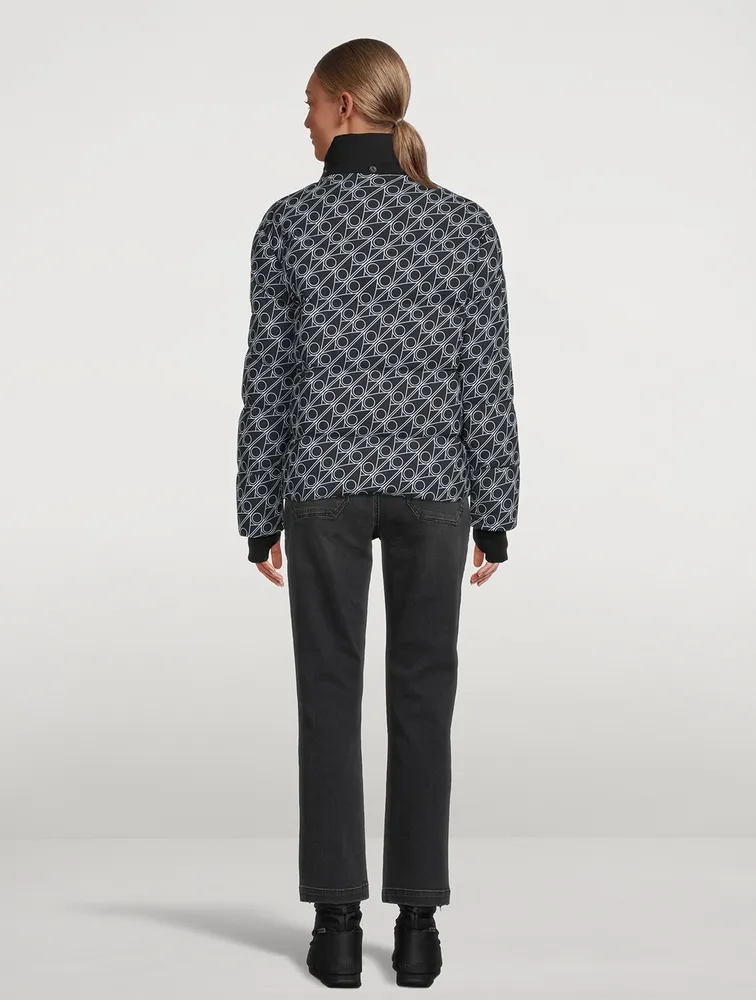 Green Point Down Puffer Jacket Monogram Print