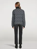 Green Point Down Puffer Jacket Monogram Print