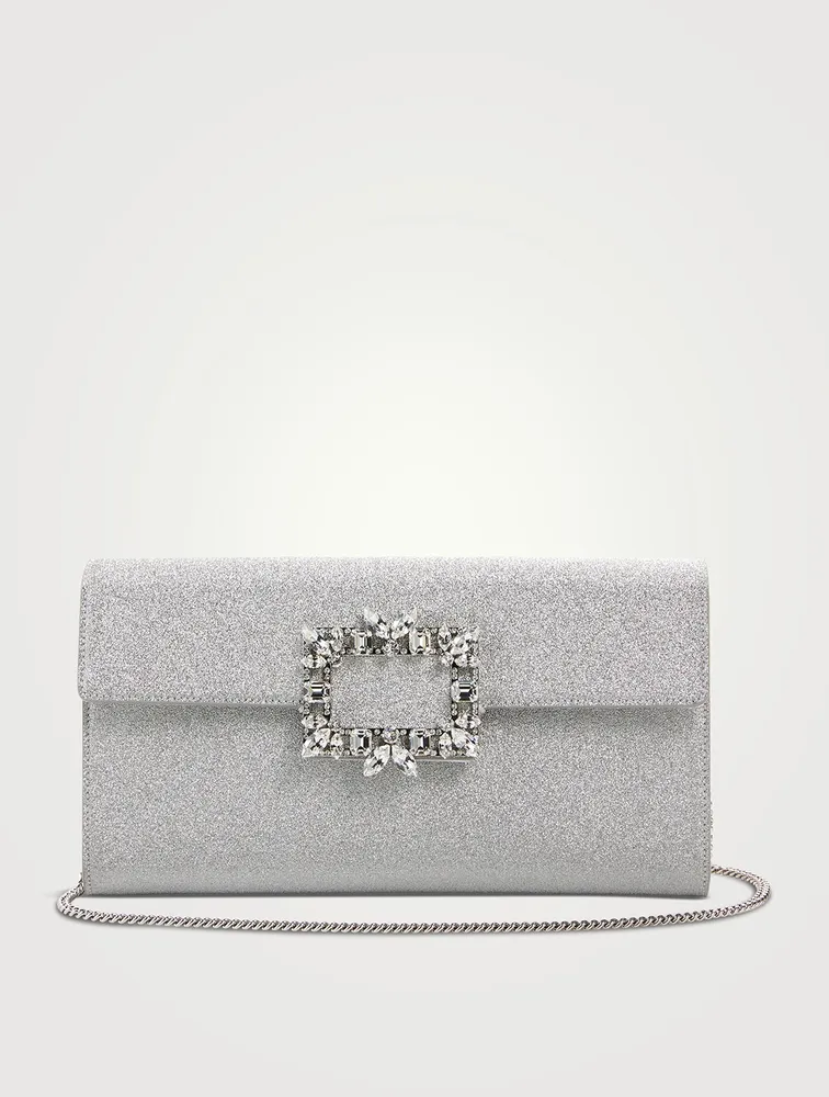 Broche Vivier Strass Buckle Clutch