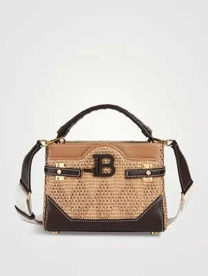 B-Buzz 23 Raffia And Leather Top Handle Bag