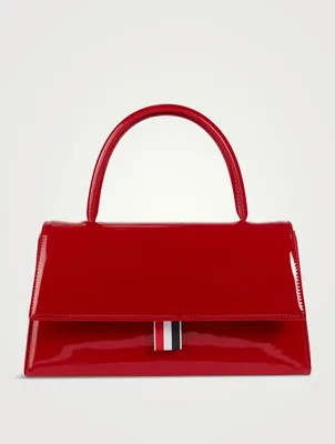 Trapeze Patent Leather Top Handle Bag