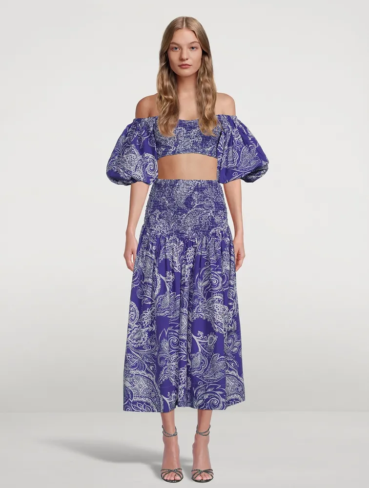 Nicole Midi Skirt Emonia Print