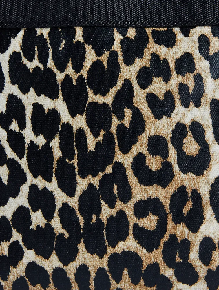 Coated Canvas Tote Bag In Leopard Print