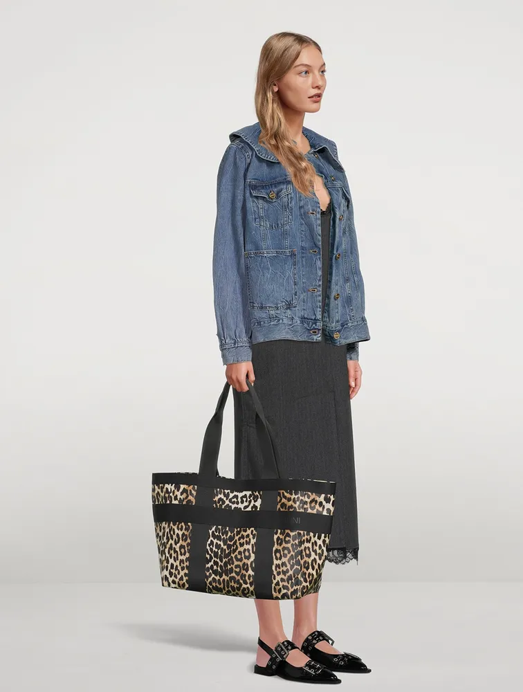 Leopard Oversized Canvas Tote Bag