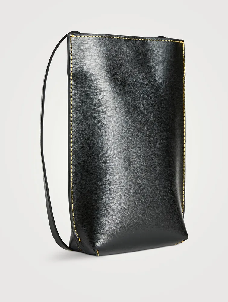 Small Banner Leather Crossbody Bag