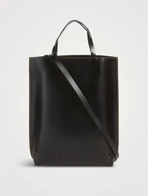 Medium Banner Leather Tote Bag