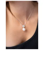 Petal 18K White Gold South Sea Pearl Necklace With Diamonds