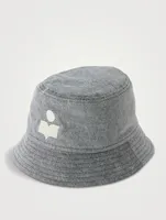 Haley Denim Bucket Hat With Logo