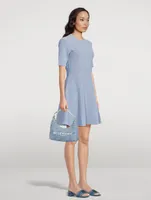 Small Moon Cut Out Embossed Denim Shoulder Bag