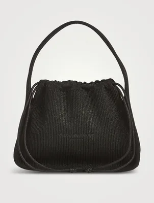 Small Ryan Metallic Rib-Knit Shoulder Bag