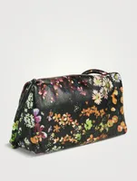 Leather Shoulder Bag In Floral Print
