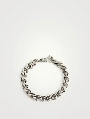 Sharp Link Sterling Silver Bracelet