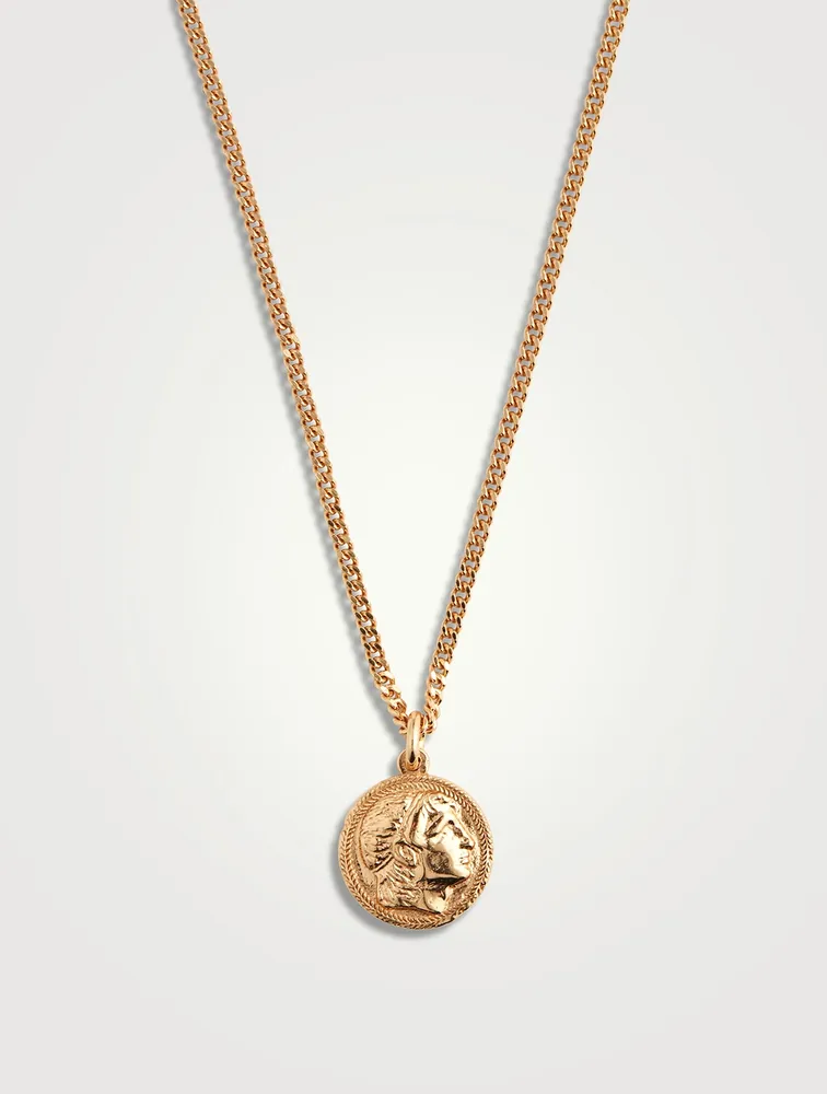 Caesar Gold-Plated Coin Pendant Necklace