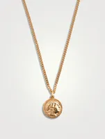 Caesar Gold-Plated Coin Pendant Necklace