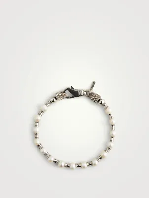 Sterling Silver And Pearl Bracelet