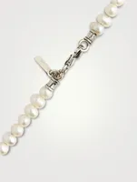 Pearl and Sterling Silver Cross Necklace