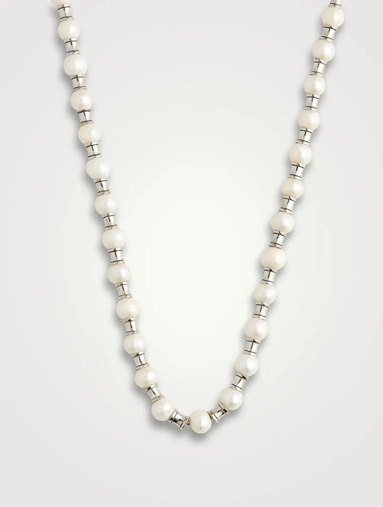 Sterling Silver And Pearl Necklace