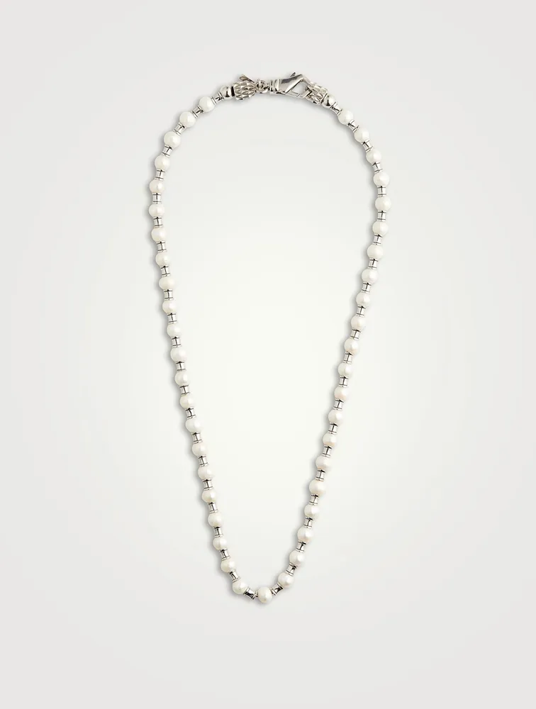 Sterling Silver And Pearl Necklace