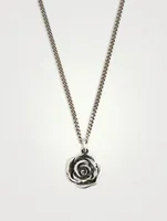 Silver Rose Pendant Necklace