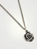 Silver Rose Pendant Necklace