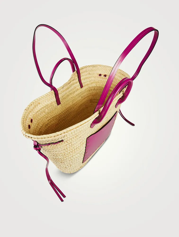 Women's Cadix Raffia And Leather Basket Bag In Natural/Orchid