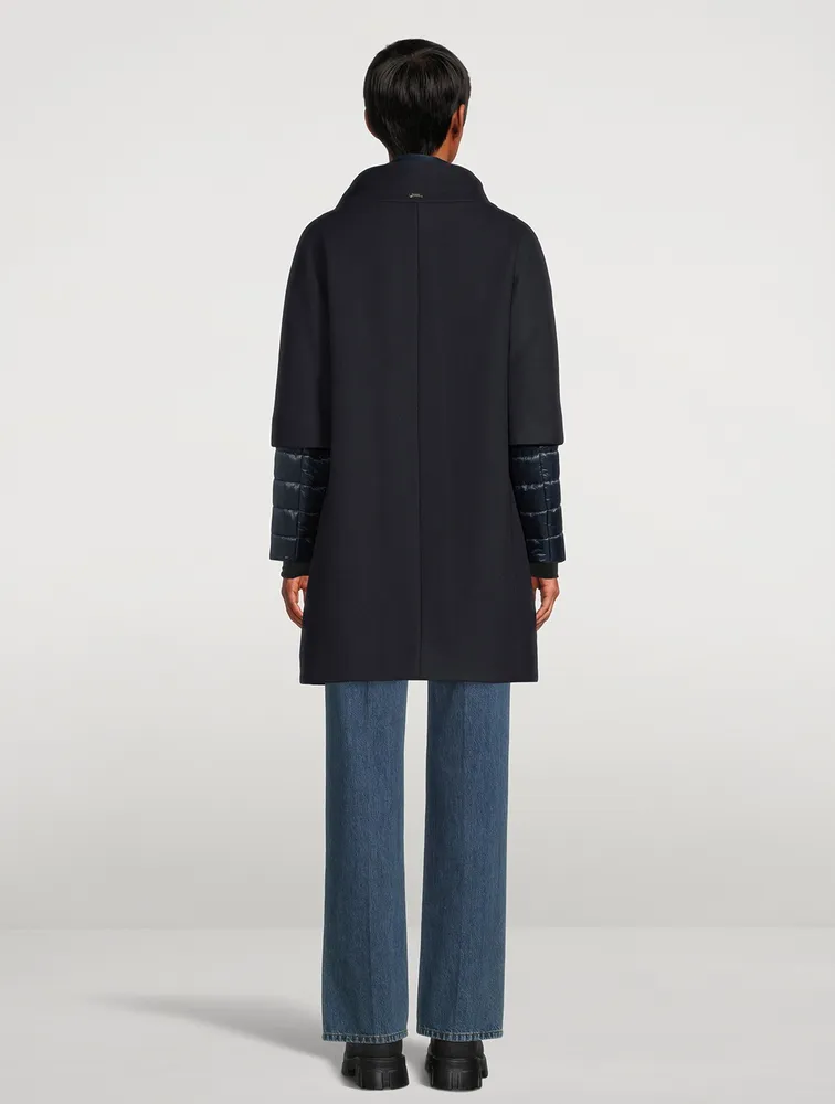 Wool-Blend Double-Layer Coat
