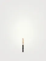 14K Gold Two Tone Bar Stud Earring With Diamonds