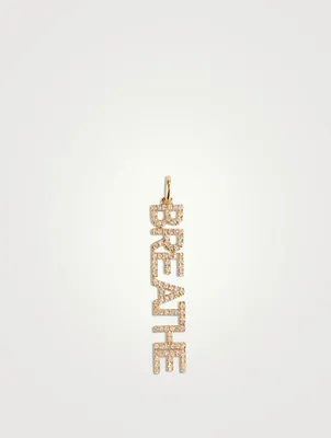 14K Gold Breathe Necklace Charm