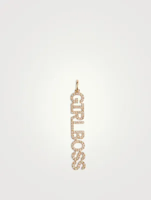 14K Gold Girlboss Necklace Charm