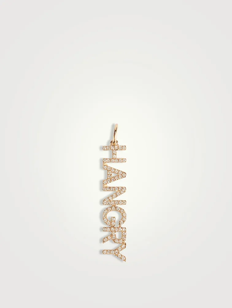 14K Gold Hangry Necklace Charm