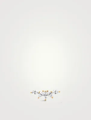 14K Gold Marquise Diamond Fan Earring