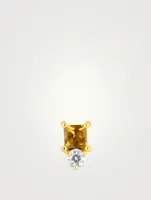14K Gold November Birthstone Stud Earring With Citrine And Diamond