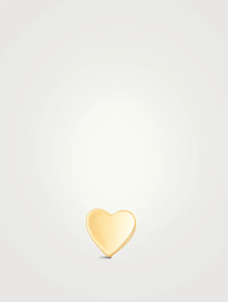 14K Gold Gold Heart Stud Earring