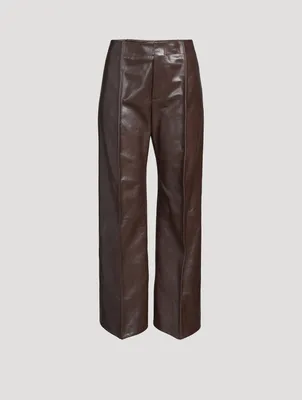 Curved Leather Trousers