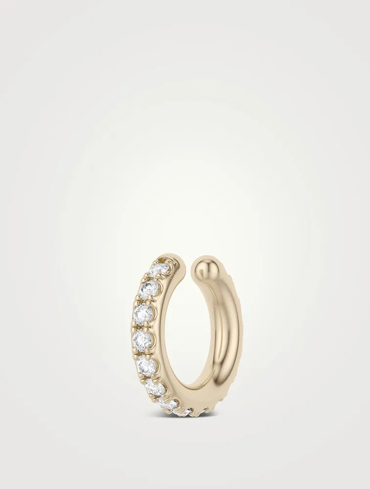 Eclipse 18K Gold Ear Cuff With Diamonds