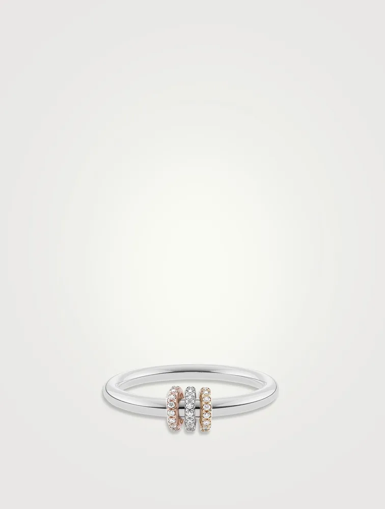 Sirius SG Silver And 18K Gold Ring With Diamonds