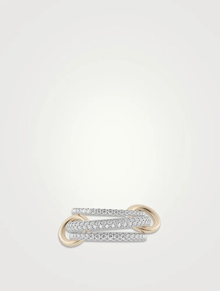 Nova SG Petite Silver And 18K Gold Ring With Diamonds